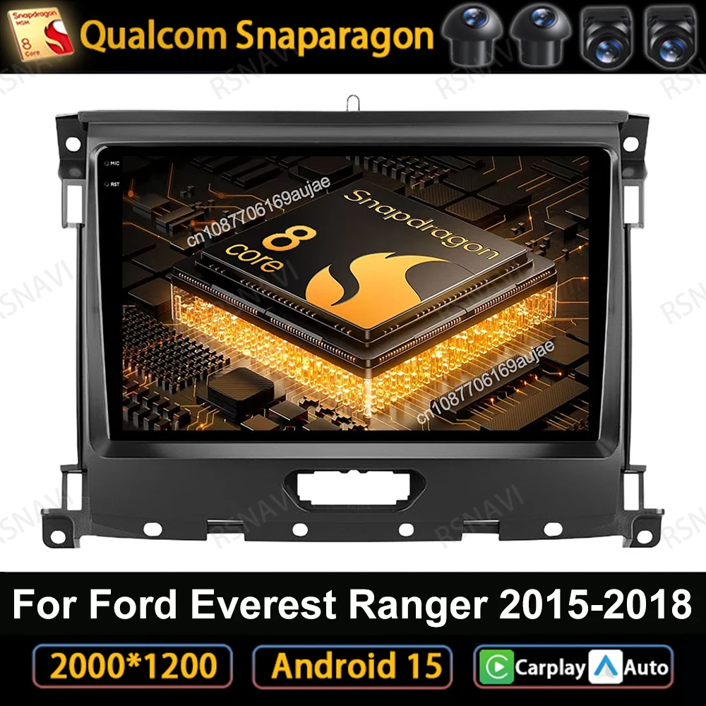 

Android 15 Car Radio For Ford Everest Ranger 2015-2018 2DIN Stereo 4G LTE Head Unit Wireless Carplay Auto 5G WIFI BT GPS QLED