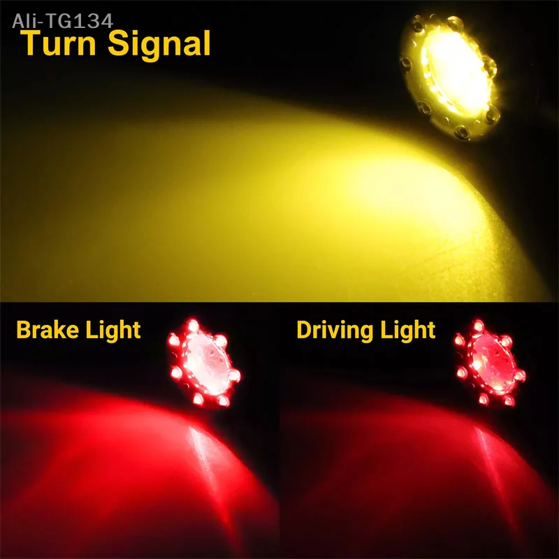 4 قطعة دراجة نارية رصاصة الفرامل تشغيل بدوره إشارة الذيل ضوء دراجة نارية LED أضواء المؤشر الخلفي الذيل ضوء قطع غيار الدراجات النارية