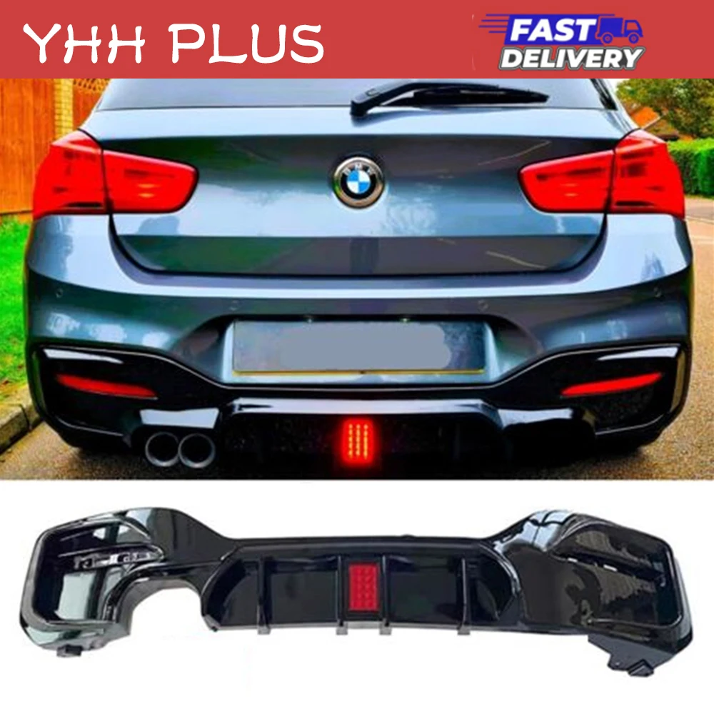 Rear Diffuser Lip Bumper WITH LED Back Spoiler For BMW 1 Series F20 F21 2012-2014 2015-2019 Auto Exterior Accessories  HOT SALE