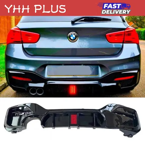 BMW 1 시리즈 F20 F21 2012-2014 2015-2019 자동차 외장 액세서리 핫 세일 용 LED 백 스포일러가있는 후면 디퓨저 립 범퍼