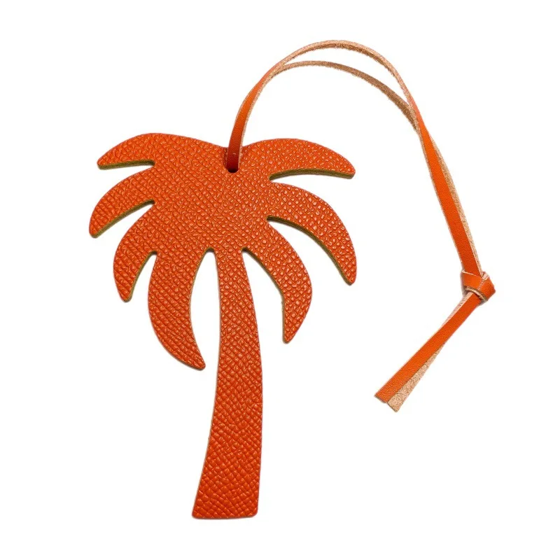 Latest Design PU Leather Palm Tree Maple Leaf Keychain Key Chain For Women Bag Charms Backpack Pendant Accessories