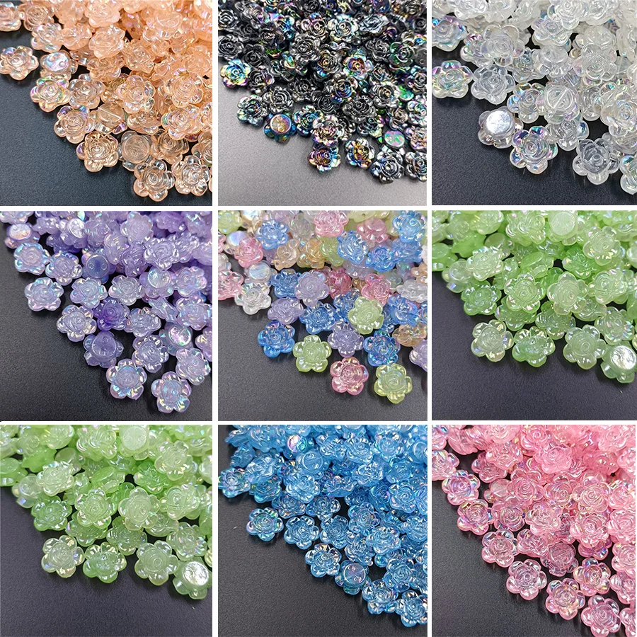 20 pezzi di perline colorate AB artigianali per braccialetti e collane di fiori fai da te artigianali perline con perline acriliche con foro