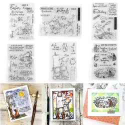 Dad's Cooking Artist Easter Bunny Clear Stamps And Cutting Dies For DIY Craft Making Art Card Photo Album Scrapbooking Decoratio