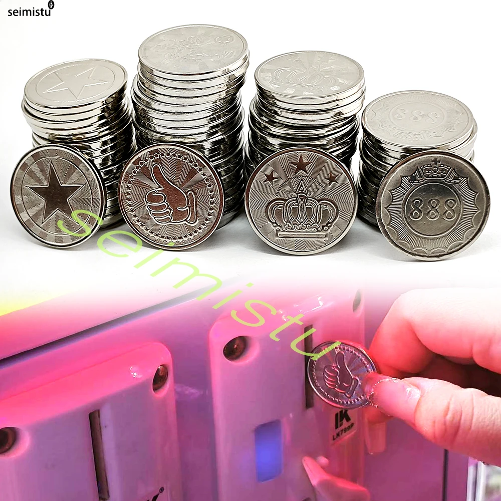 100 stücke Münze Token Edelstahl Spiel Tokens Klassische Krone Für Münzprüfer Arcade Spiel Kran Klaue Vending Auto Waschen maschine – Detail 1