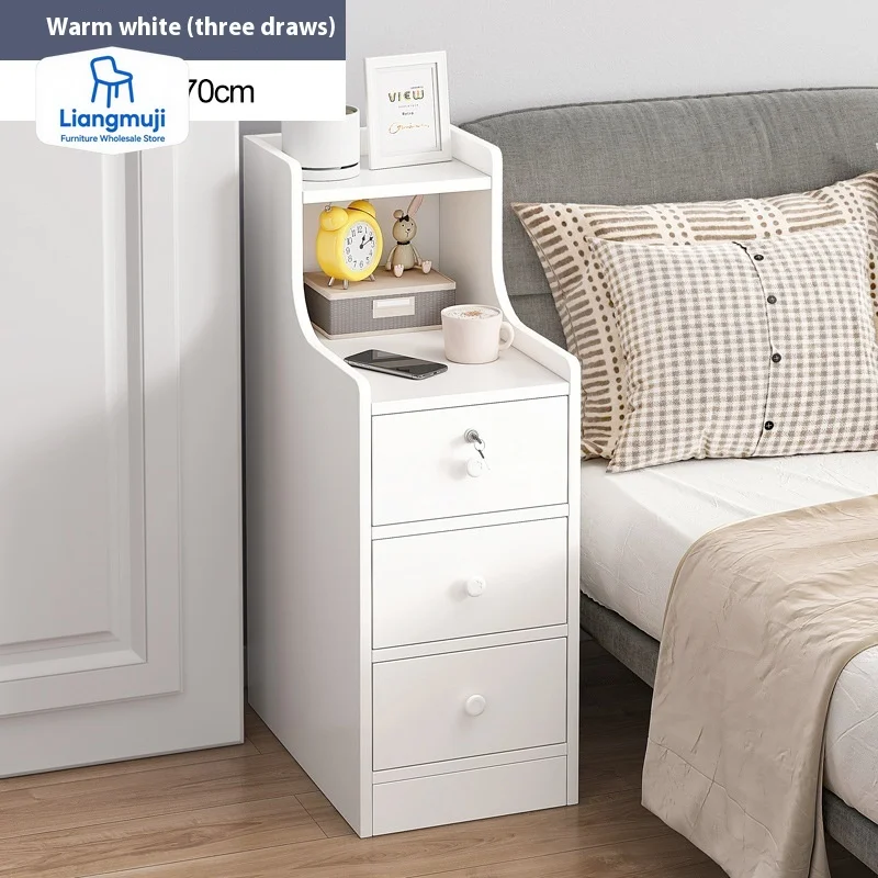 White Wooden Bedsid…