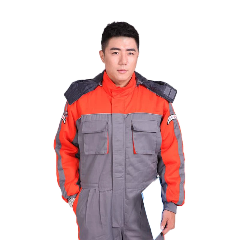 Unisex safety Jacket Work Jacket Suit Sets Winter Polyester Cotton Jumpsuit Coverall Windproof Size M to 4XL Security Protection