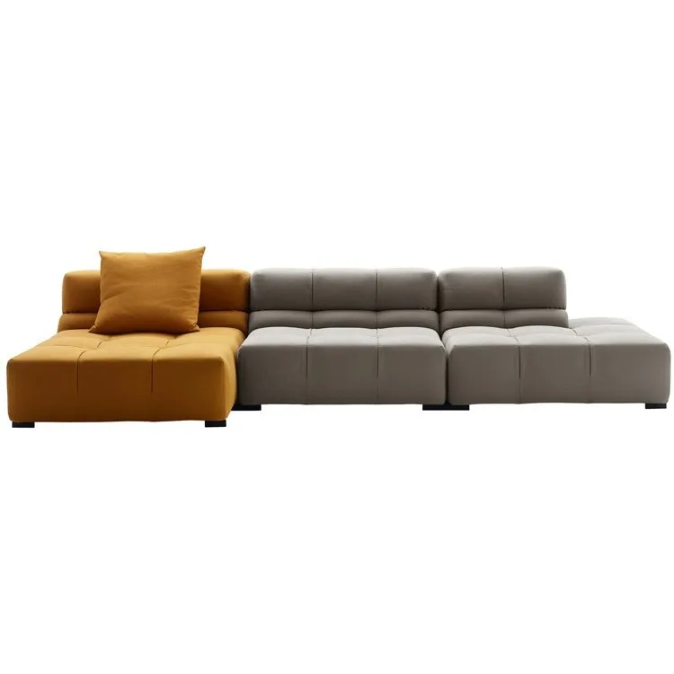Internet celebrity Italian designer combination modern simple tofu block module chocolate fabric sofa