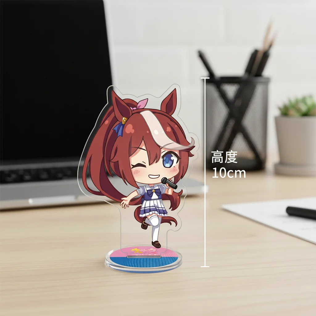 Anime Uma Musume Pretty Derby 10cm Acrylic Stand Ornaments Keychains Oguri Cap, , Silence Suzuka Fans Gifts - Image 2