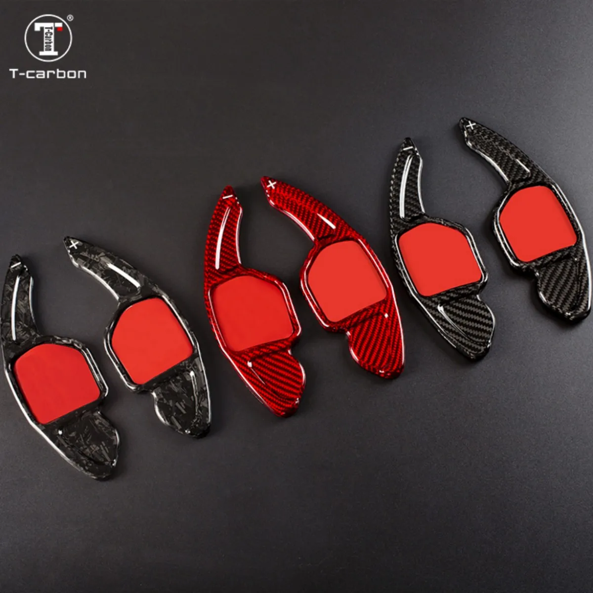 

T-carbon Carbon Fiber Steering Wheel Paddle Shift For Audi A3 A4 A5 A6 A7 A8 Q3 Q5 Q7 TT S3 S5 R8 2012-2014