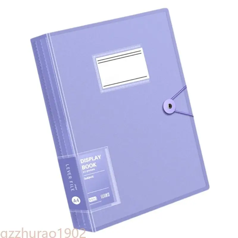 

97QB 80 Pockets Document Display Folder Letter Size Display Book File Folder Presentation Folders for Office School Use
