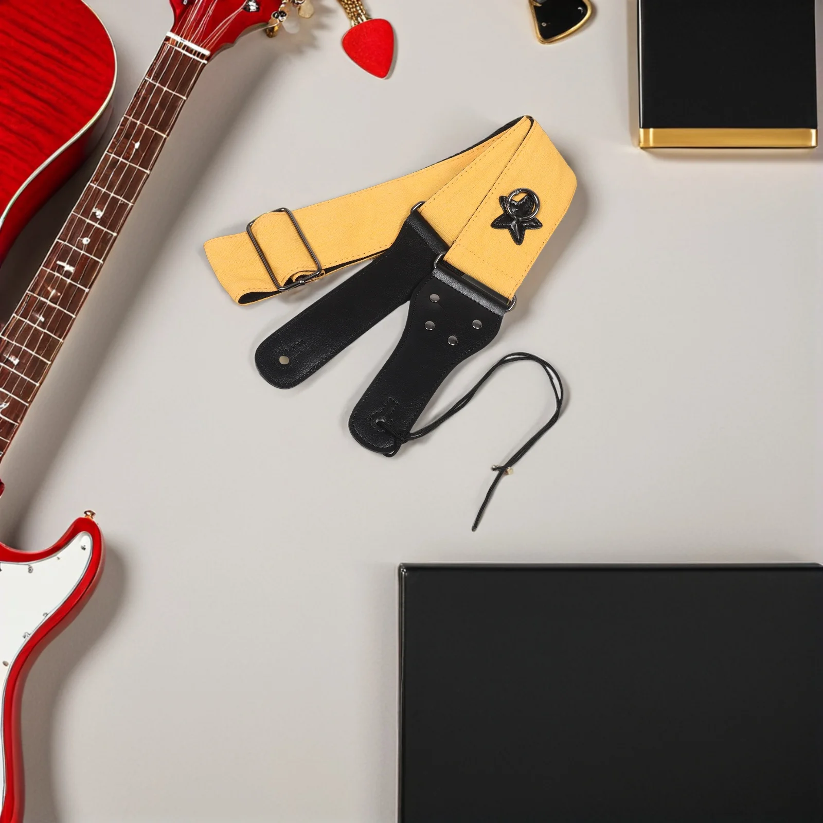 

Adjustable Wide Guitar Strap Padded Comfortable Crossbody Belt for Acoustic Electric Bass Guitars Universal Ukulele Replacement