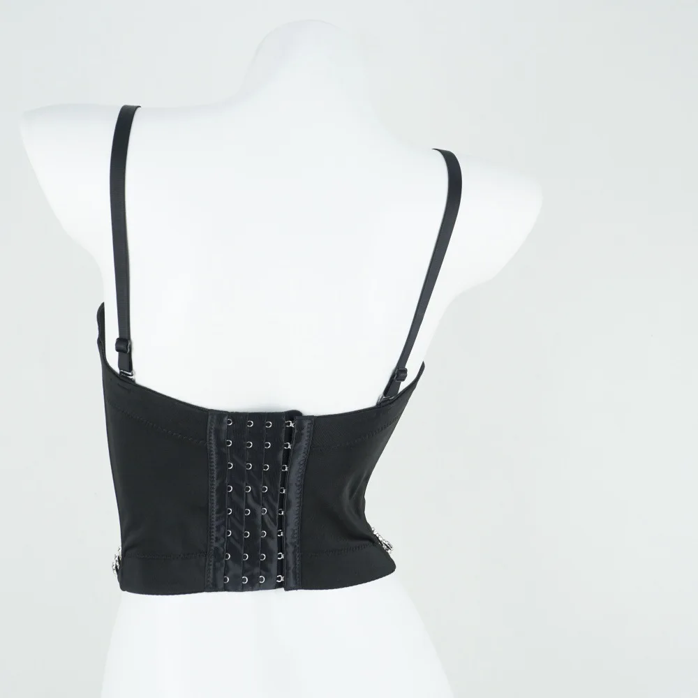 

Fashion Nightclub Sexy Waist Shaping Fishbone Camisole Women's Long Tops Outerwear Leaf Chain Beaded Belly Covering Hot Girl