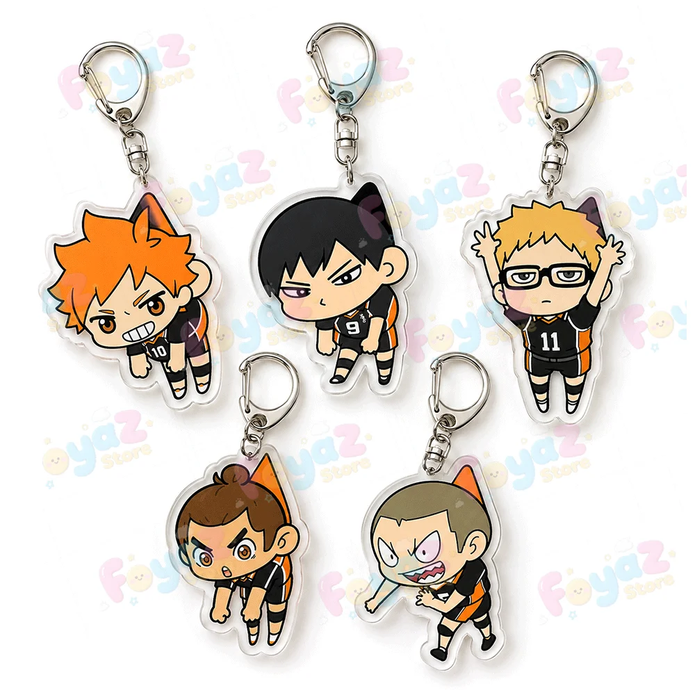 Cute Anime Volleyball Keychains for Accessories Bag Charm  Cute Cartoon Hinata Shoyo Kageyama Keyring Jewelry Fans Friends Gifts