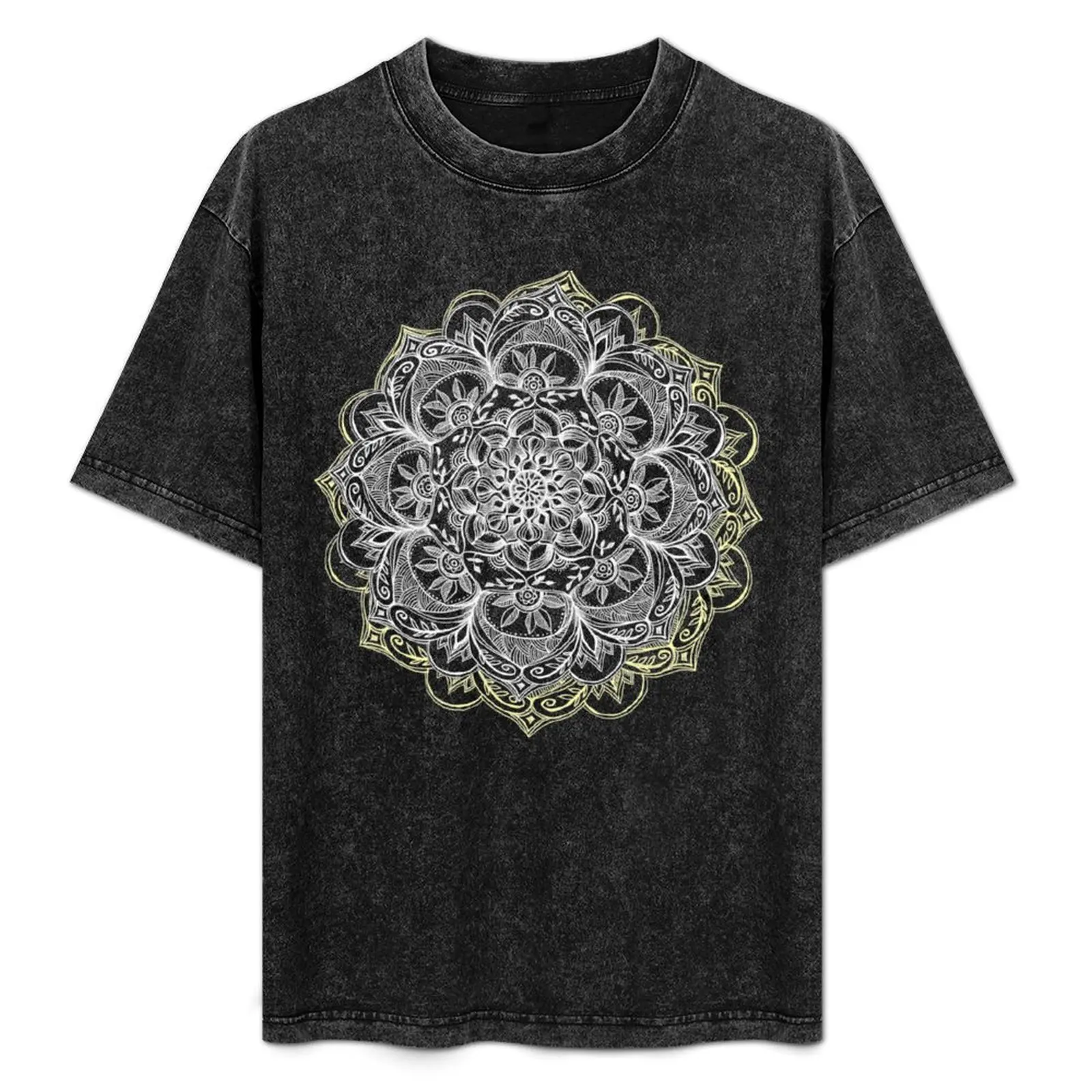 

Yellow & White Mandalas on Grey T-Shirt heavyweights blacks t shirts for men