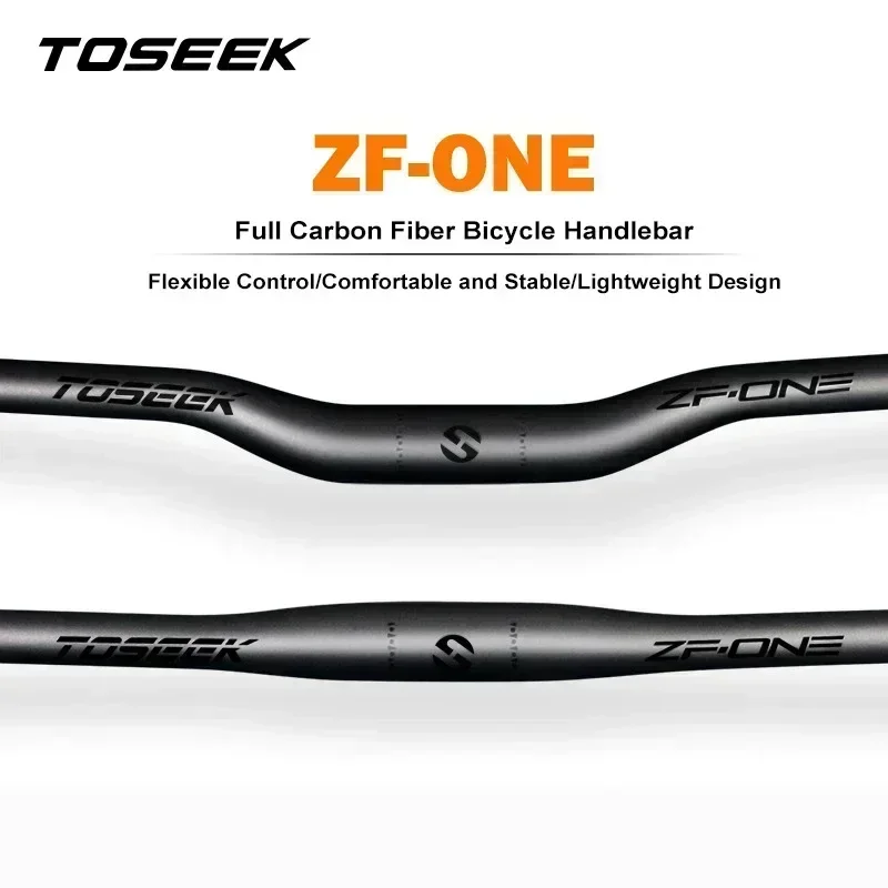 TOSEEK ZF-ONE Carbon Fiber MTB Bike Handle 31.8mm Handlebar for Mountain Bicycle Rise/Flat 580-760mm Cycling Parts