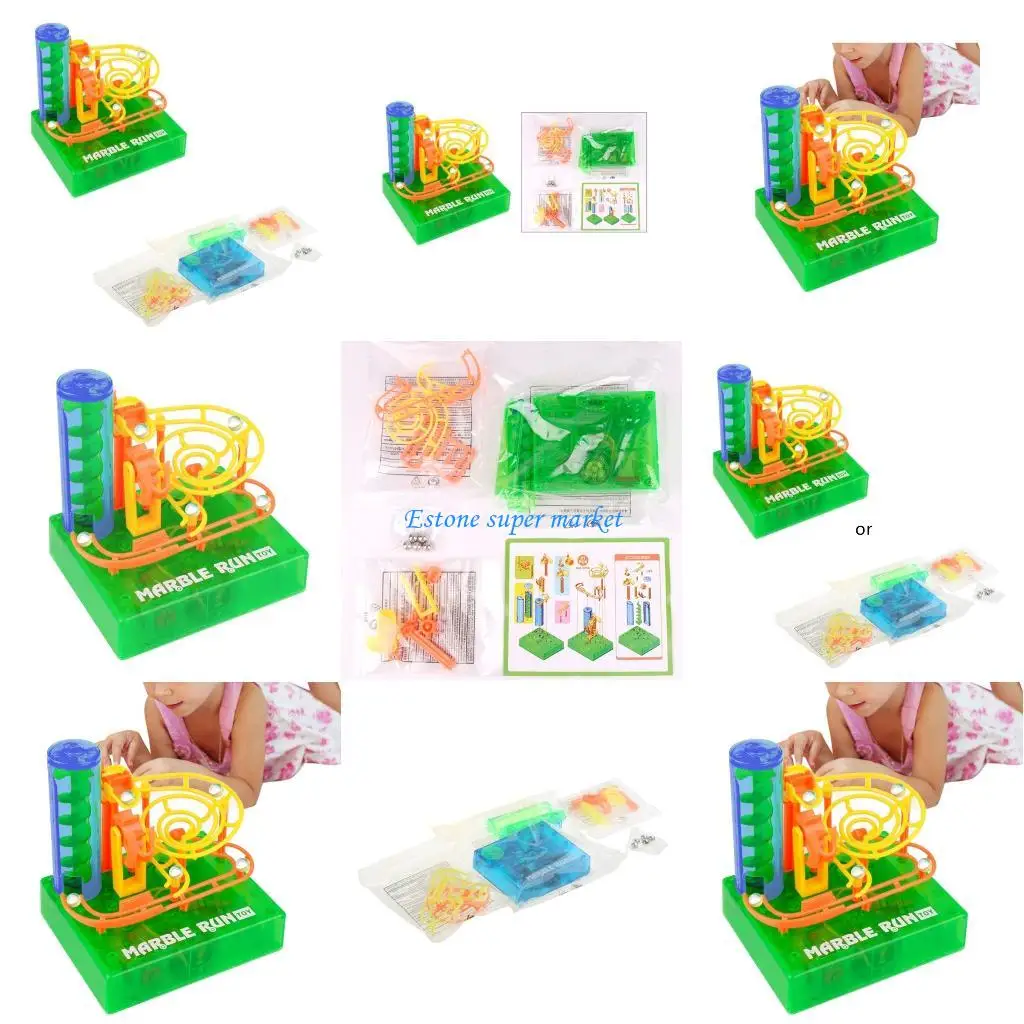 090B DIY elektrische doolhof balbaan Marble Race Run-blokken ingevoegde bouwstenen voor