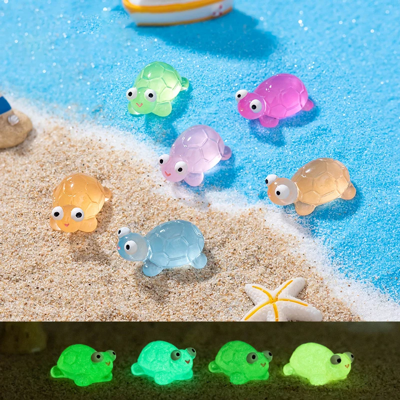 Miniature Tortoise Aquatic Micro Landscape Decoration Luminous Turtle Desktop Ornaments Mini Turtles Fairy Garden Decor