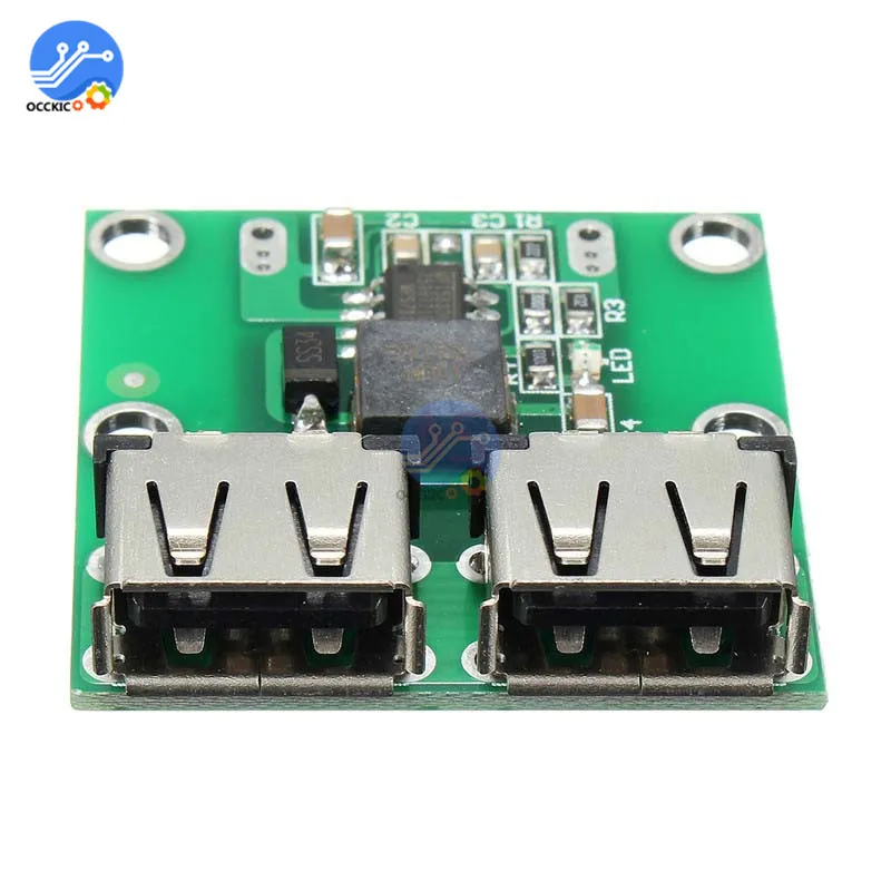 Dual USB Step Down Buck ชาร์จ DC 6-24V To 5.2V 3A แปลงโมดูลแบตสำรองแบตเตอรี่ชาร์จ Balancer สำหรับรถยนต์