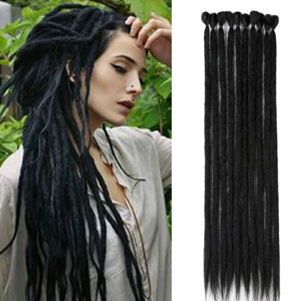 Sonho como dreadlocks longos extensões de cabelo para as mulheres cor preto marrom loira feito à mão dreadlocks macios cabelo sintético tranças