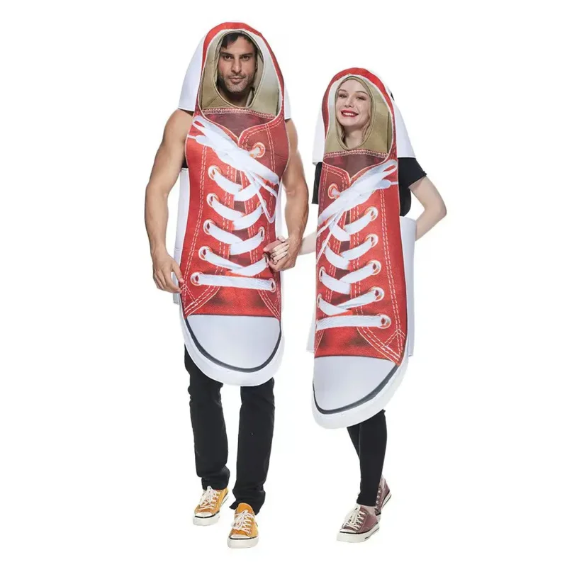 Adult Red Sneaker Costume Funny Halloween Couples Outfits Canvas Shoes Costumes Carnival Easter Purim Fancy Dress