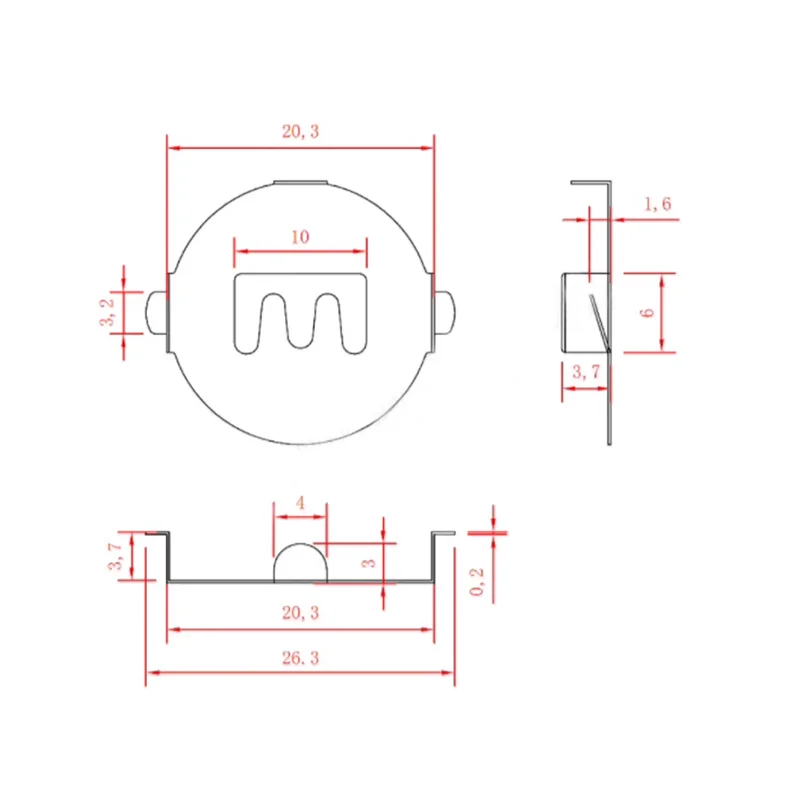 CR2032 Battery Shrapnel 3V button Battery shrapnel patch SMD Hardware chip Battery buckle 2032-3