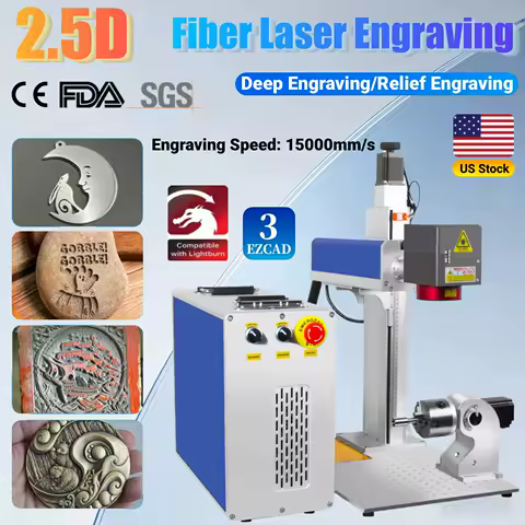 300W 2.5D JPT Mopa Fiber Laser Marking Cutting Machine Relief Deep Engraving Laser Engraver Gold Silver Ring Jewelry Marking