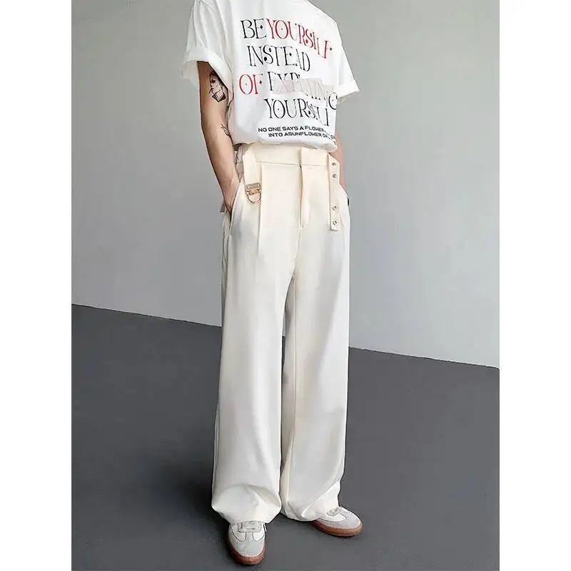 

Black Suit Pants Men Oversized Fashion Society Mens Dress Pants Korean Loose Casual Wide Leg Pants Mens Office Formal Trousers