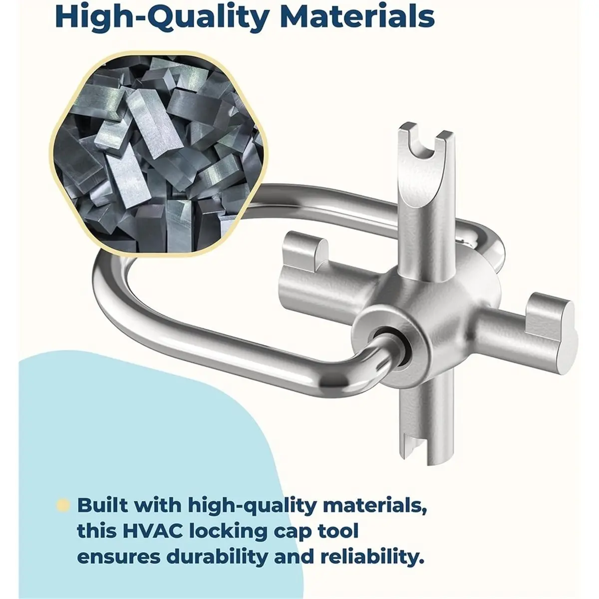 HVAC Locking Cap Key Tool for R22 & 410A Refrigerant Safety Caps Universal Tamper-Resistant Service Tool