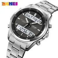 SKMEI 2049 Luxury Quartz Watch for Men Waterproof Digital Mens Wristwatches Stainless Steel Electronics Clock1850 Reloj Hombre