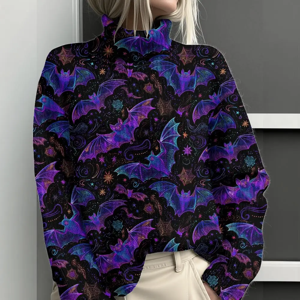 

Temu loween женский кардиган с высоким воротником и абстрактным принтом, длинное пальто из искусственного материала, зимняя модная женская верхняя одежда