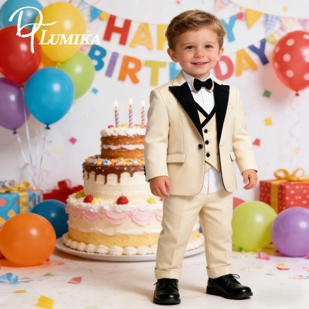 

Быстрая доставка, бархатный костюм с воротником для детей, свадебный костюм для мальчиков, выпускной, шампанское, сценический костюм, деловой костюм из 4 предметов