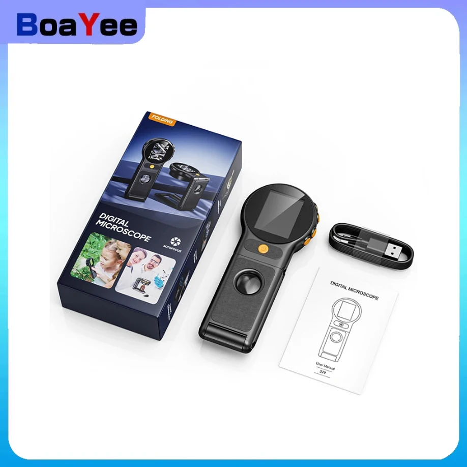 

Autofocus 500X Digital Microscope with 8leds 2MP Coin Video Microscopes Foldable Magnifying Glass 2Inch for Electronics Repair