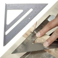 Aluminum Alloy Miter Speed Square Scratcher Measurement Tool Triangle Protractor Tri-Line Saw Guide Square Ruler