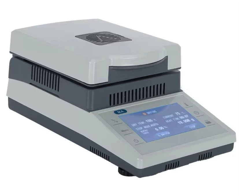 

Halogen Moisture Analyzer Laboratory Moisture Readability 0.01% Accuracy 1mg X 120g Touch Screen Test for Agriculture Medicine