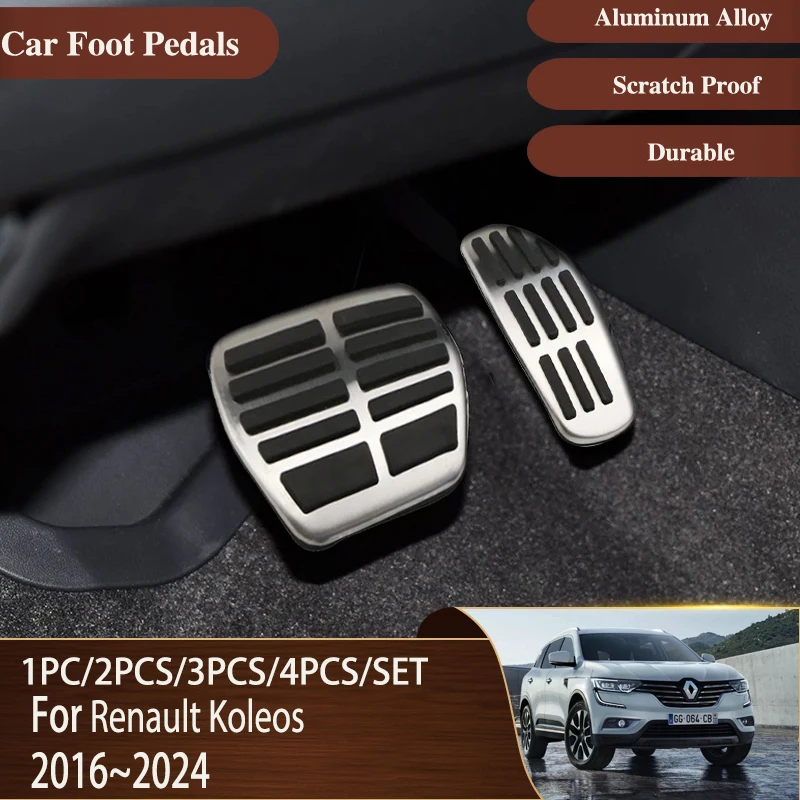 

AT MT Car Pedals For Renault Koleos Samsung QM6 HC MK2 2016~2024 Non Slip Pad Car Foot Cover Pad Stainless Steel Auto Acessories