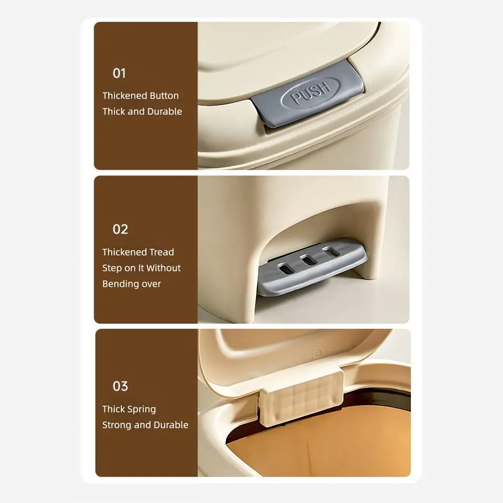 سعة كبيرة 8/10/15/20 لتر سلة المهملات مع غطاء تصميم خطوة على رفض سلة المهملات مكتب