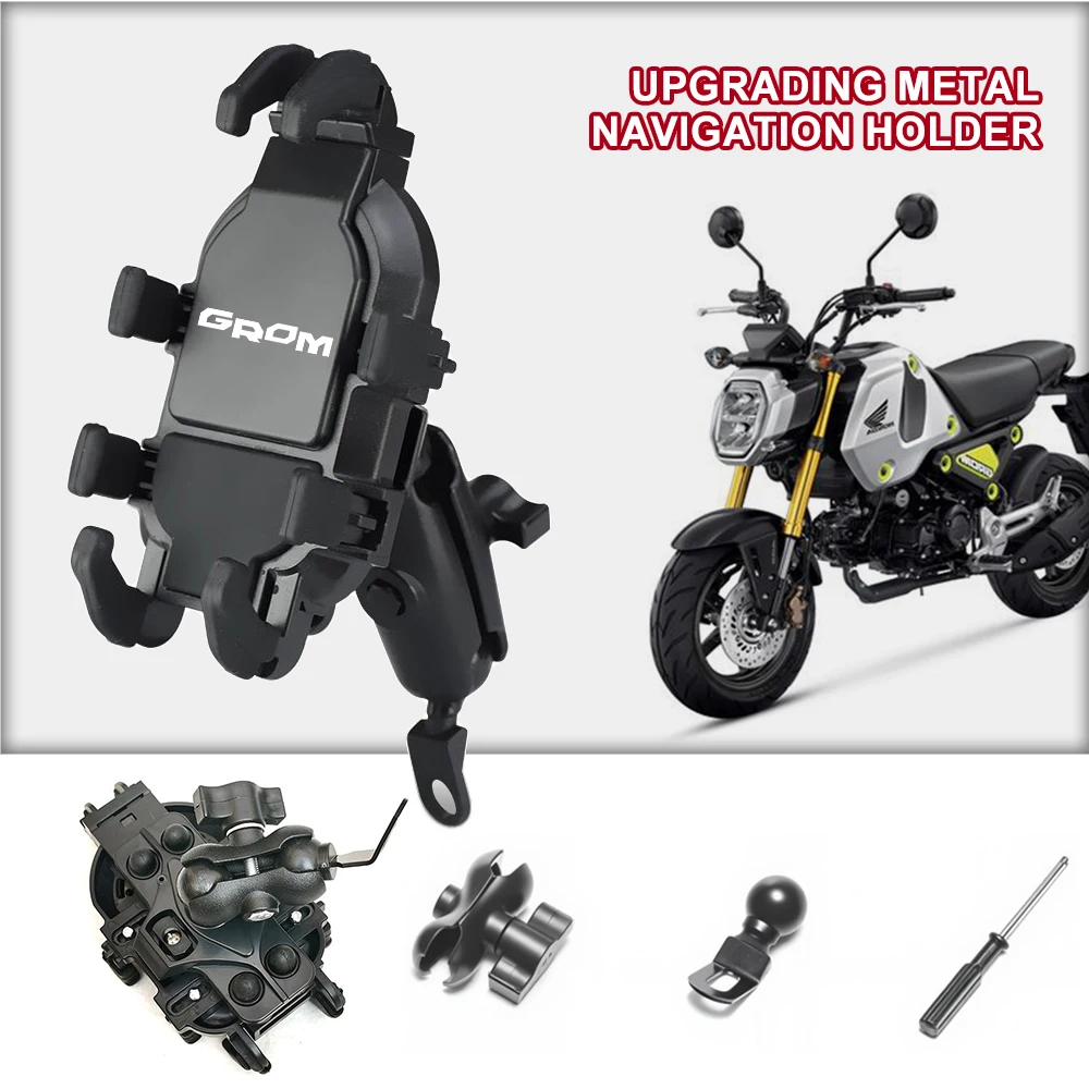 Support de téléphone pour moto 360° °   Support réglable antichoc pour Honda Grom 125 MSX125 Scrambler Concept SP MSX Grom125