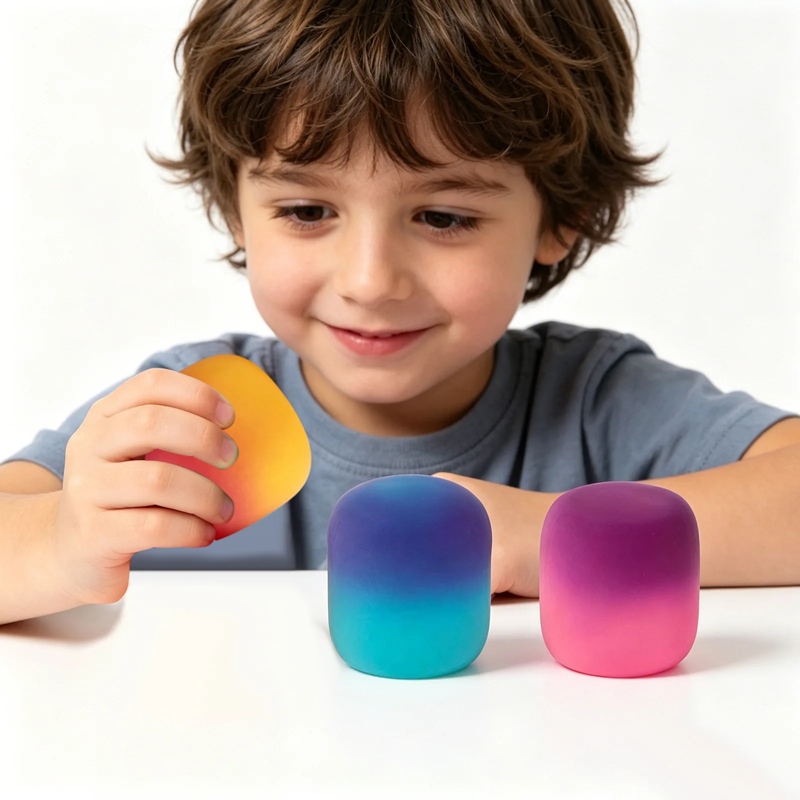 1-3PCS Color Changing Mallo Squishy Toy Soft Marshmallow Squeeze Fidget Ball Stress Relief Toy Adults Kids Sensory Play Favors image 4