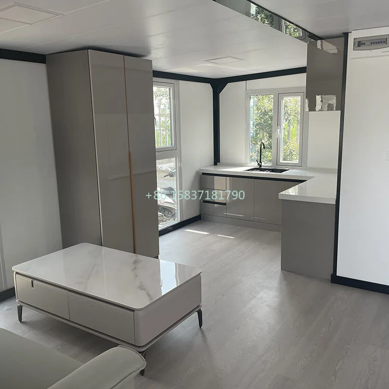 Casa Contenedor de Oficina Prefabricada Moderna y Expandible, Vivienda de Dos Dormitorios, Edificio Prefabricado, Casa Plegable