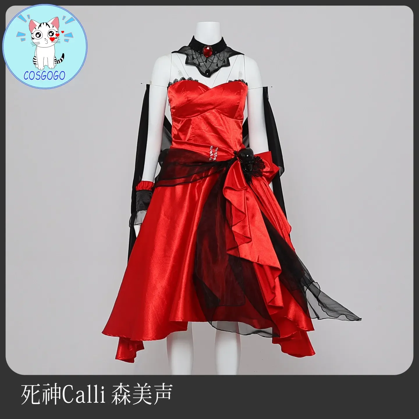 [Personalizado] Hololive inglés Hololive EN Mori Calliope disfraz de Cosplay trajes Mori-sama Calli fiesta Sexy vestidos de noche rojos