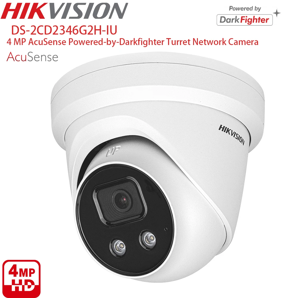 Hikvision 4MP Darkfighter Turret Network Camera DS-2CD2346G2H-IU Built-in Mic Memory Card Slot  2.8mm