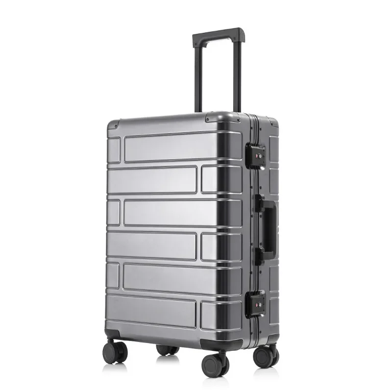 

Suitcases Aluminum magnesium Alloy Luggage Travel Bag Universal Wheel Fashion Trolley Case 24" Password Suitcase Bag 20 28 inch