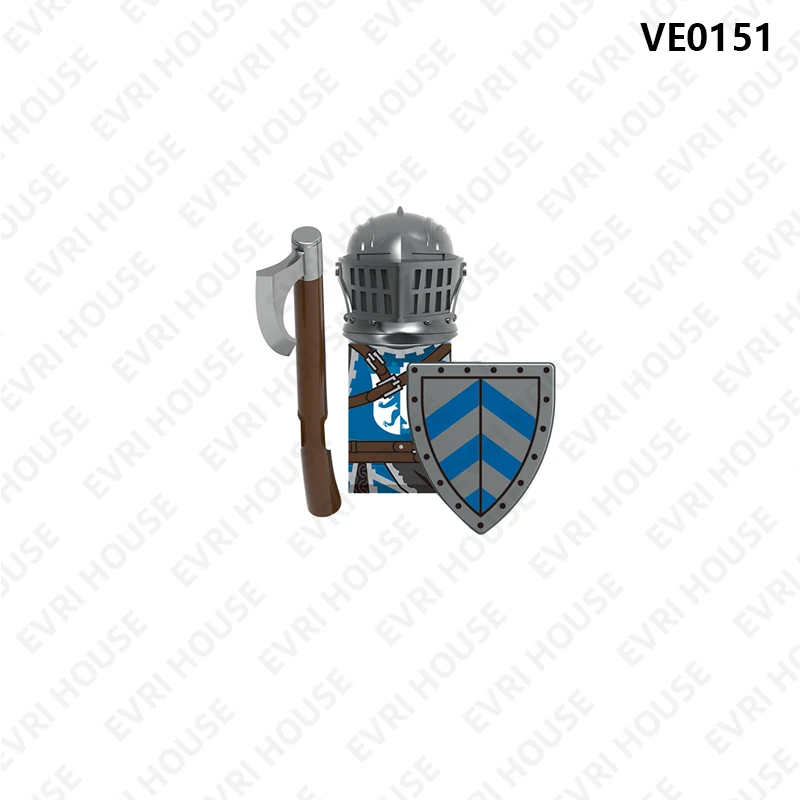 Medieval Knight Mini Building Block Dolls Action Figures Bricks Cothic Knights Assembly Assembly Toys for Children V1007 view 4