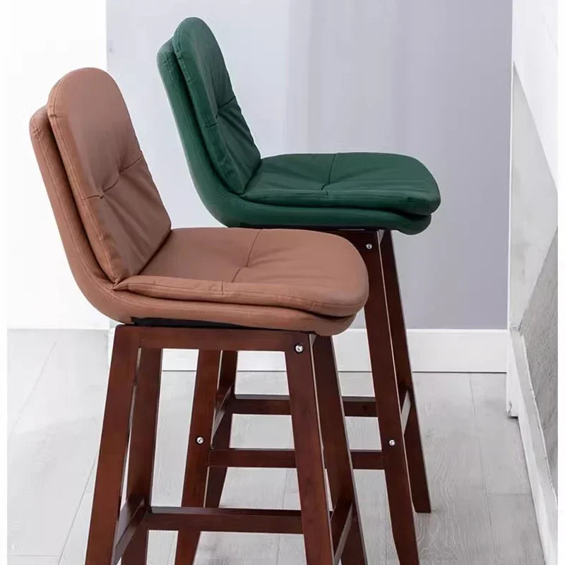

Nordic Wooden Bar Chairs Reception Modern Designer High Stool Bar Chairs Minimalist Design Office Bar Furniture Cadeiras LLBC