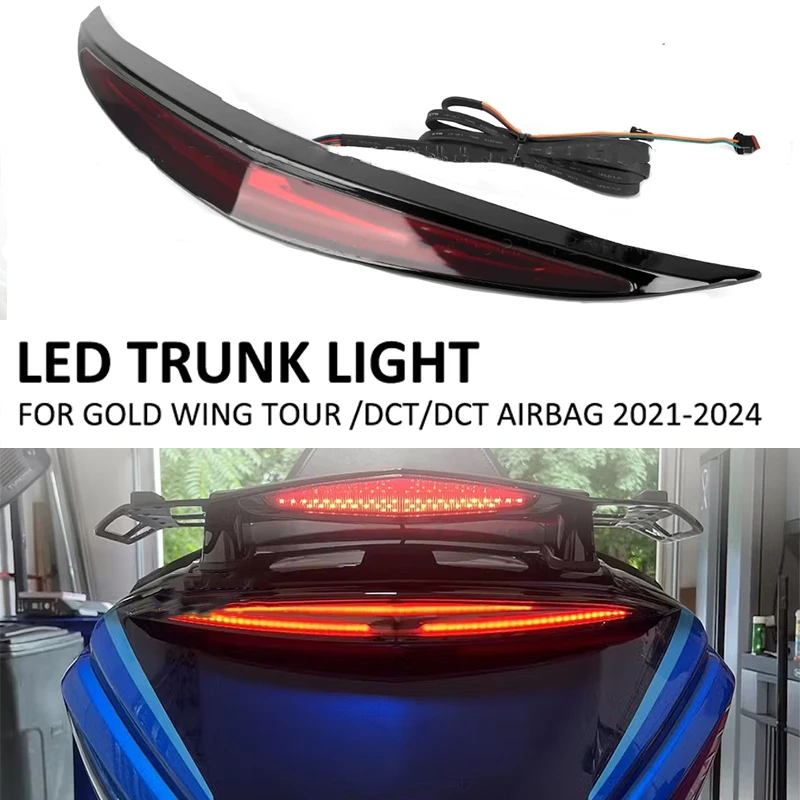 

Motorcycle ABS Trunk Spoiler LED Red Rear Brake Light Turn Signal NEW For Honda Goldwing Gold Wing GL1800 GL 1800 2021 2022 2023