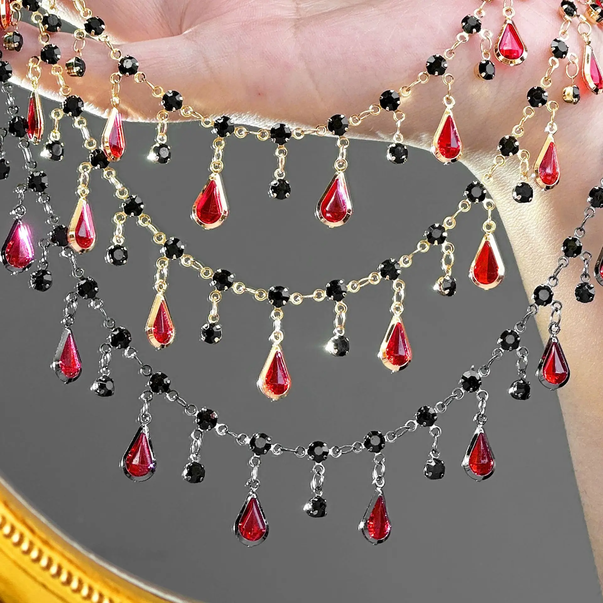 0,5/1/2 Exquisite Tropfenförmige Strass-Quaste Handgefertigte Kette DIY Halskette Armband Damen Schmuckzubehör Bekleidungsmaterialien – Detail 1