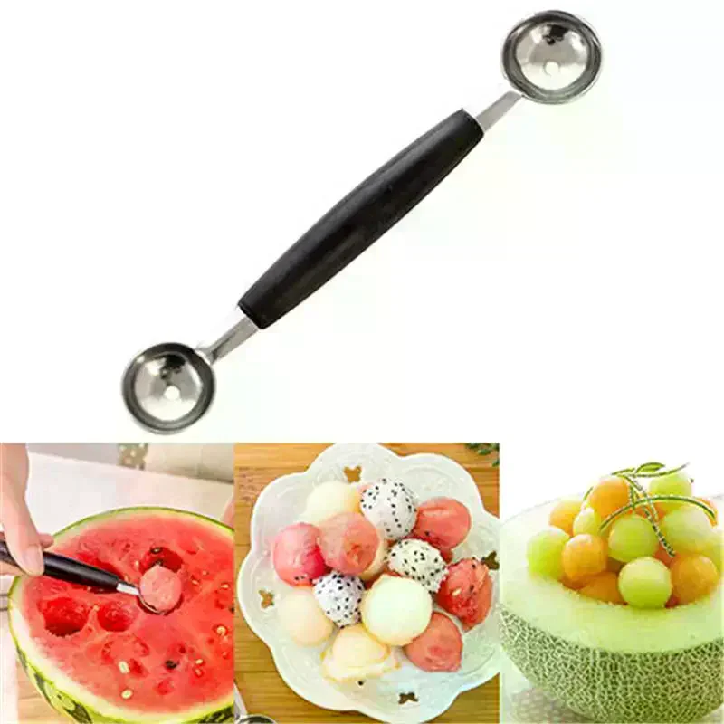 Steel Double Ended Headed Fruit Icecream Ball Spoon Diameter Melon Baller Fruit Vegetable Tools Stainless