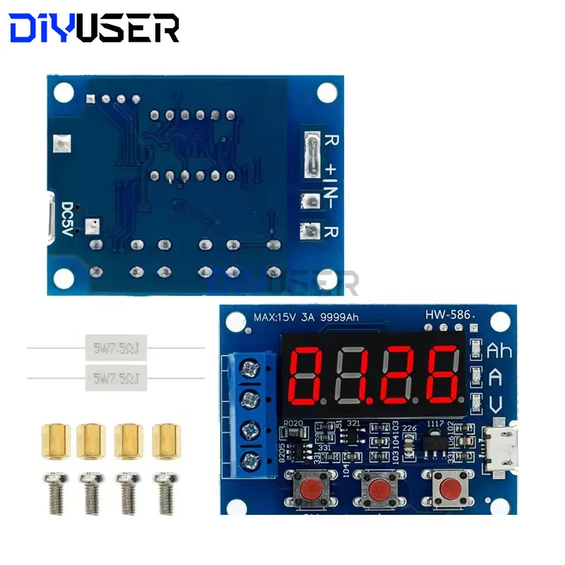 ZB2L3 Battery Tester LED Digital Display 18650 Lithium Battery Power Supply Test Resistance Lead-acid Capacity Discharge Meter