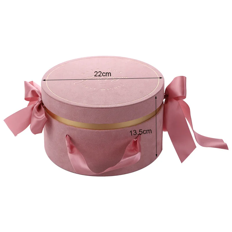 Cylinder Gift Packaging Box Suede Handbag Double Bows Wedding Favor Gift Boxes for Wedding Decoration Baby Shower Party Supplies