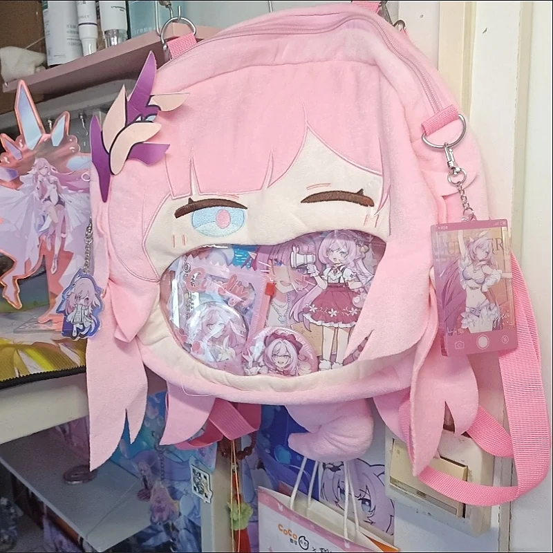 2024 New Honkai Impact 3rd Alicia Big Mouth Pain Bag Plush Ita Bag Cross Shoulder Large Capacity Unisex Student Birthday Gift